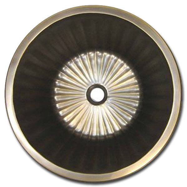 Linkasink Bathroom Sinks - Bronze - BR008 Round Flat Bottom (Fluted) - 4 Finishes - Click Image to Close
